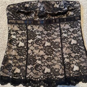 Express Black Lace Strapless Bustier Bandeau